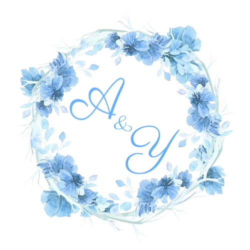 An image of a wreath encircling the stylized letters A and Y